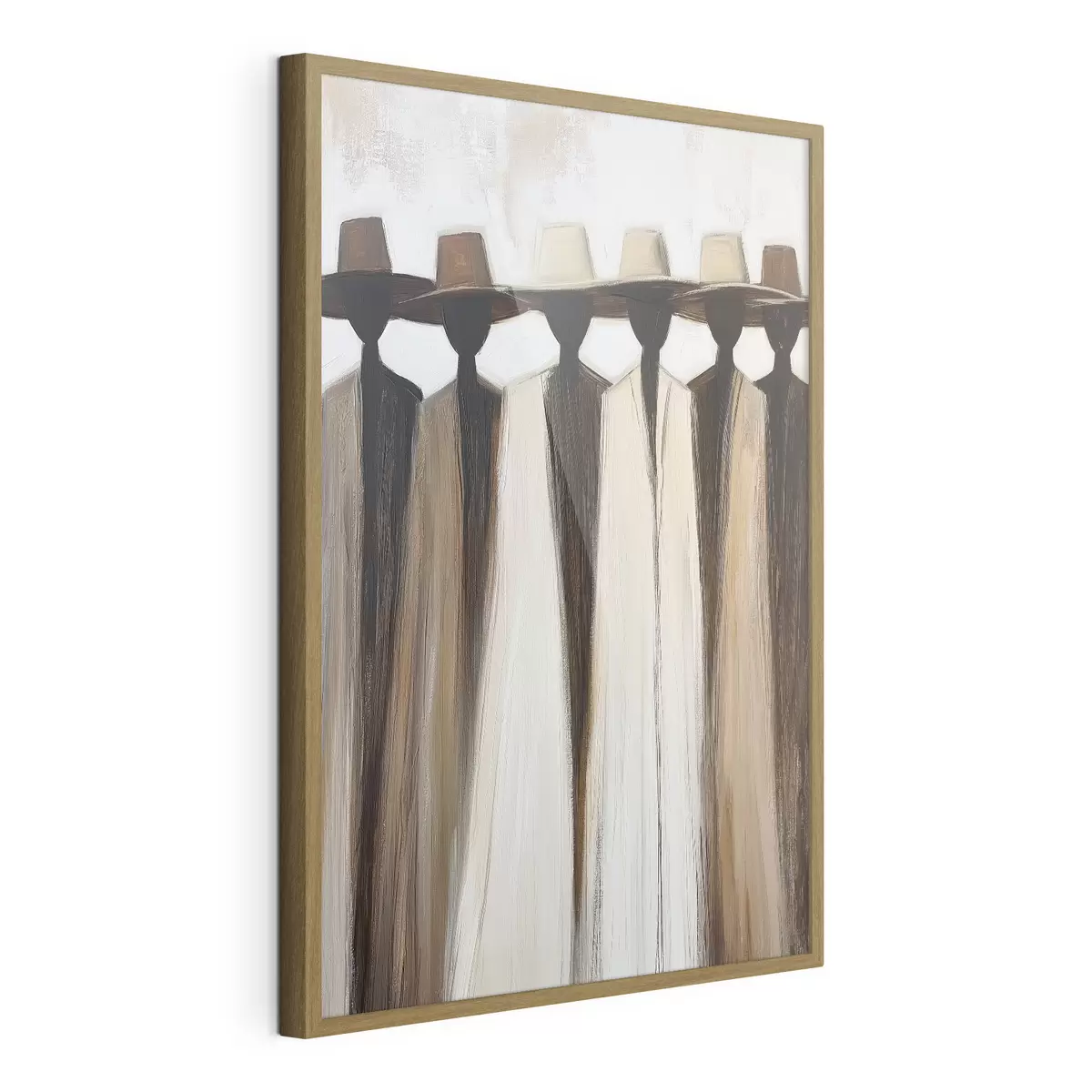 Poster Figures abstraites coiffées de chapeaux f50248