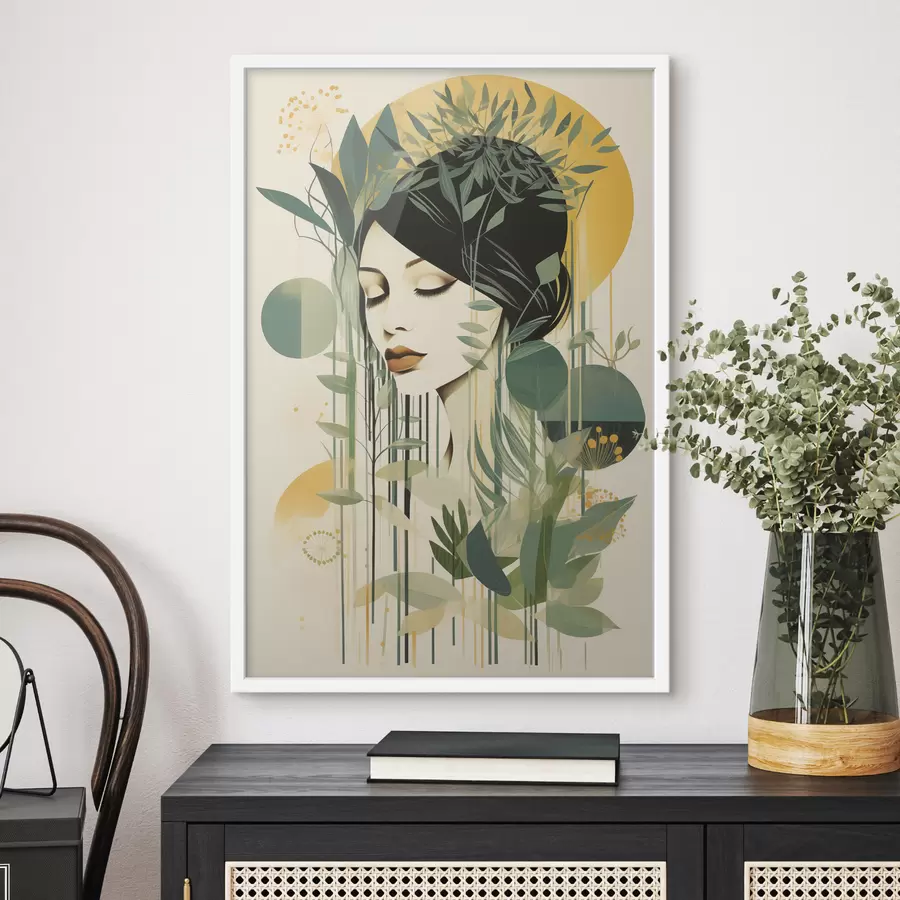 Papier peint Une femme avec des plantes f50249
