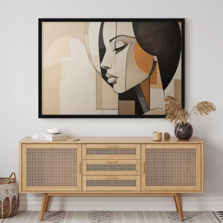 Papier peint Portrait d'une femme dans un style abstrait f50252