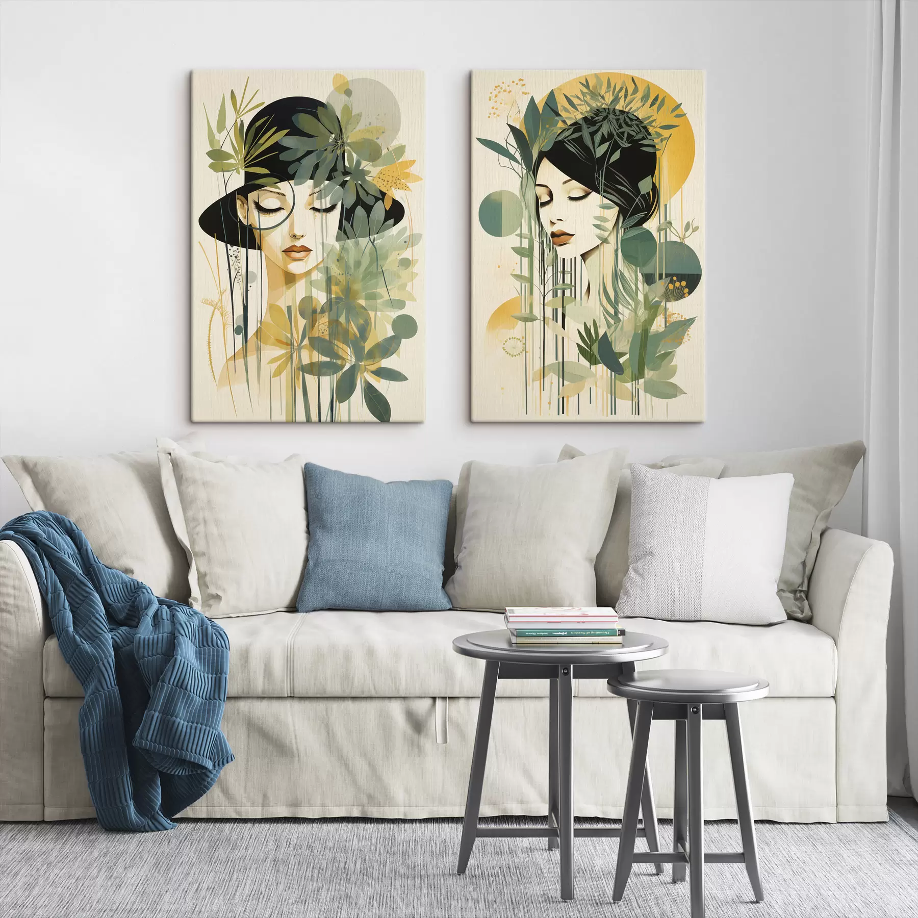 Tableau Portraits botaniques de femmes m30854