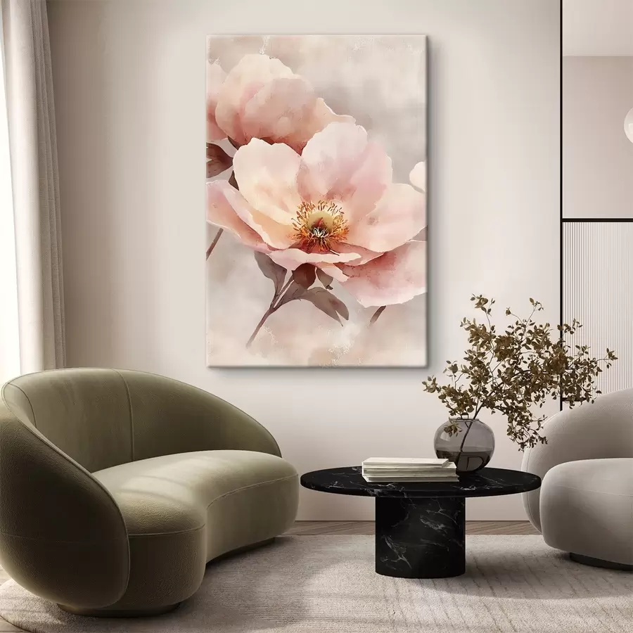 Tableau Pivoine rose délicate s50290