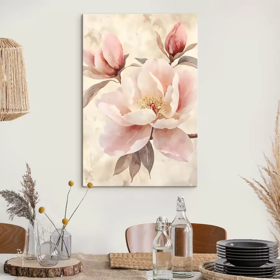 Tableau Des pivoines sur un fond vintage s50293