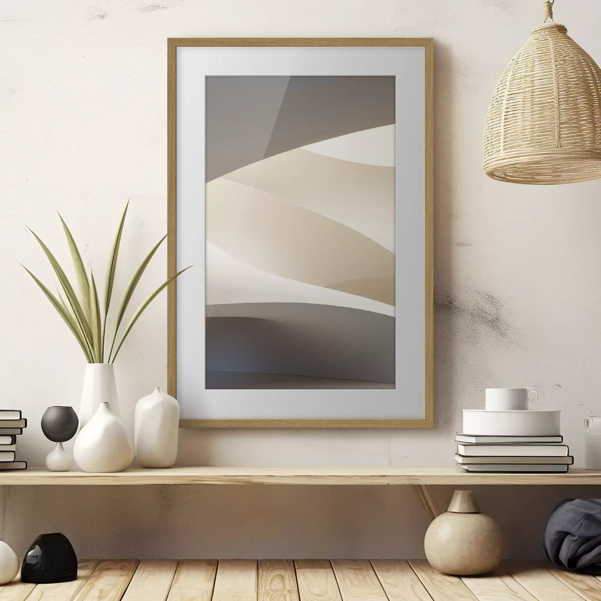 Poster Vagues beiges f50280