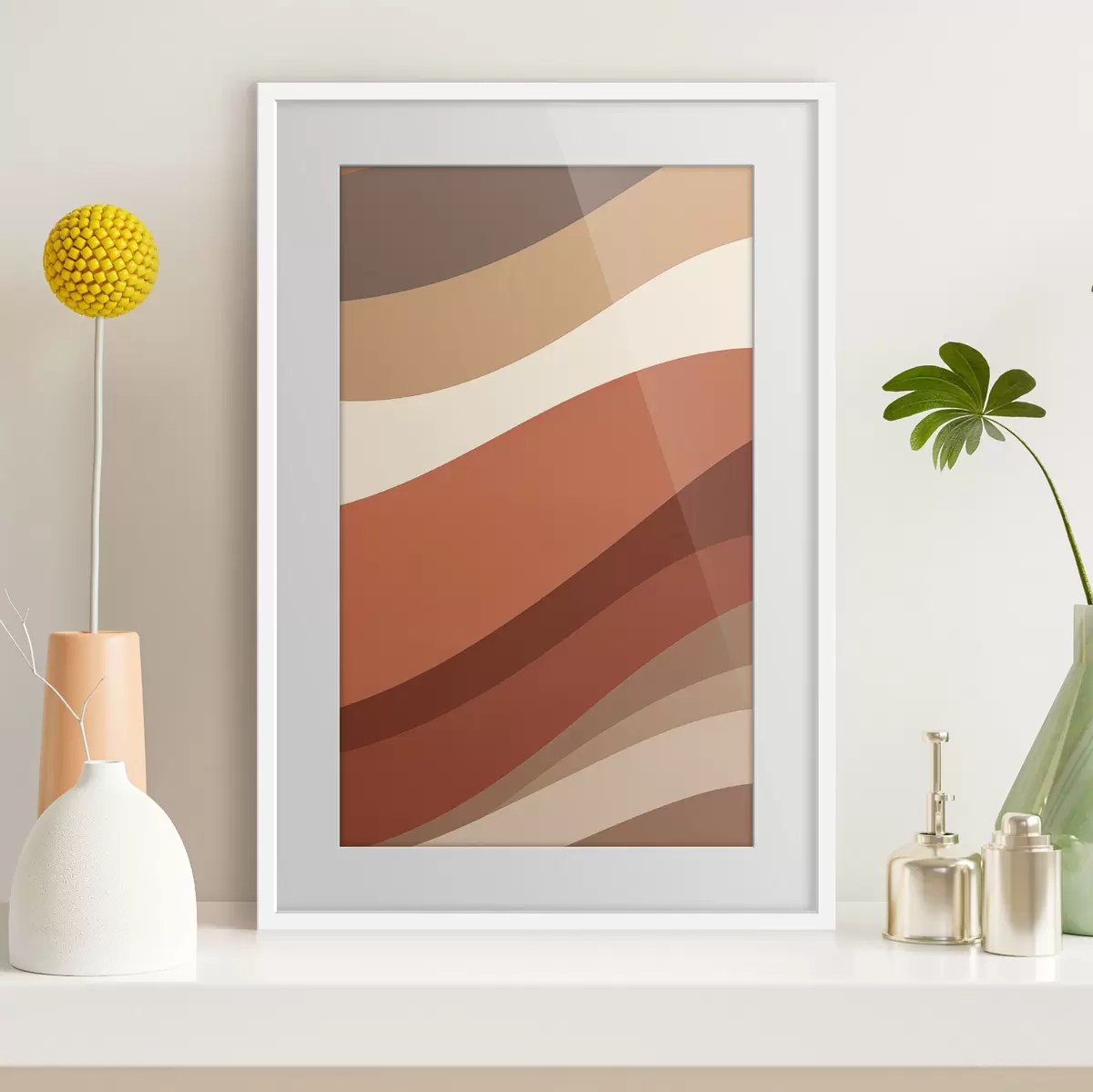 Poster Géométrie en terre cuite f50283