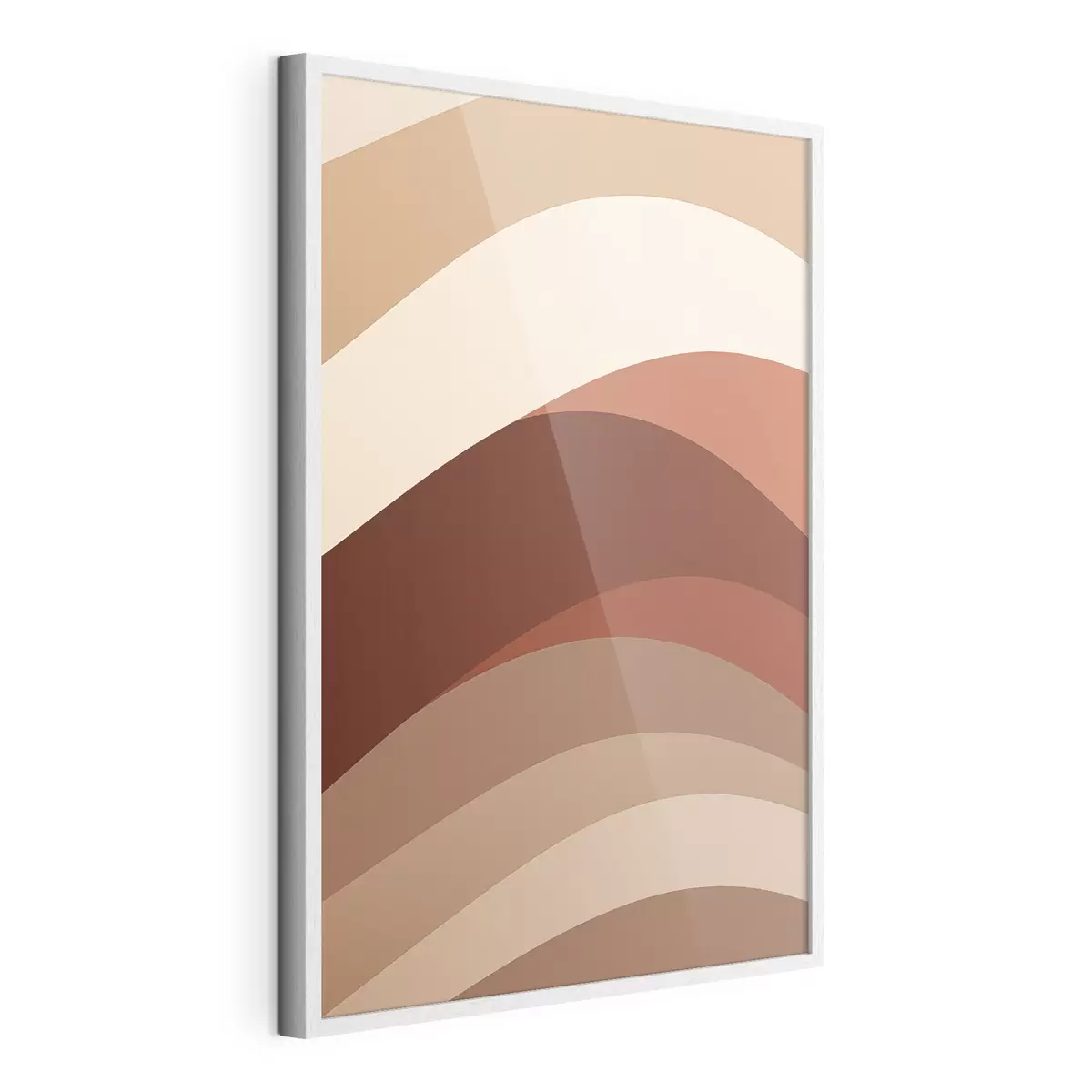 Poster Lignes aux teintes chaudes rappelant la couleur du café f50284