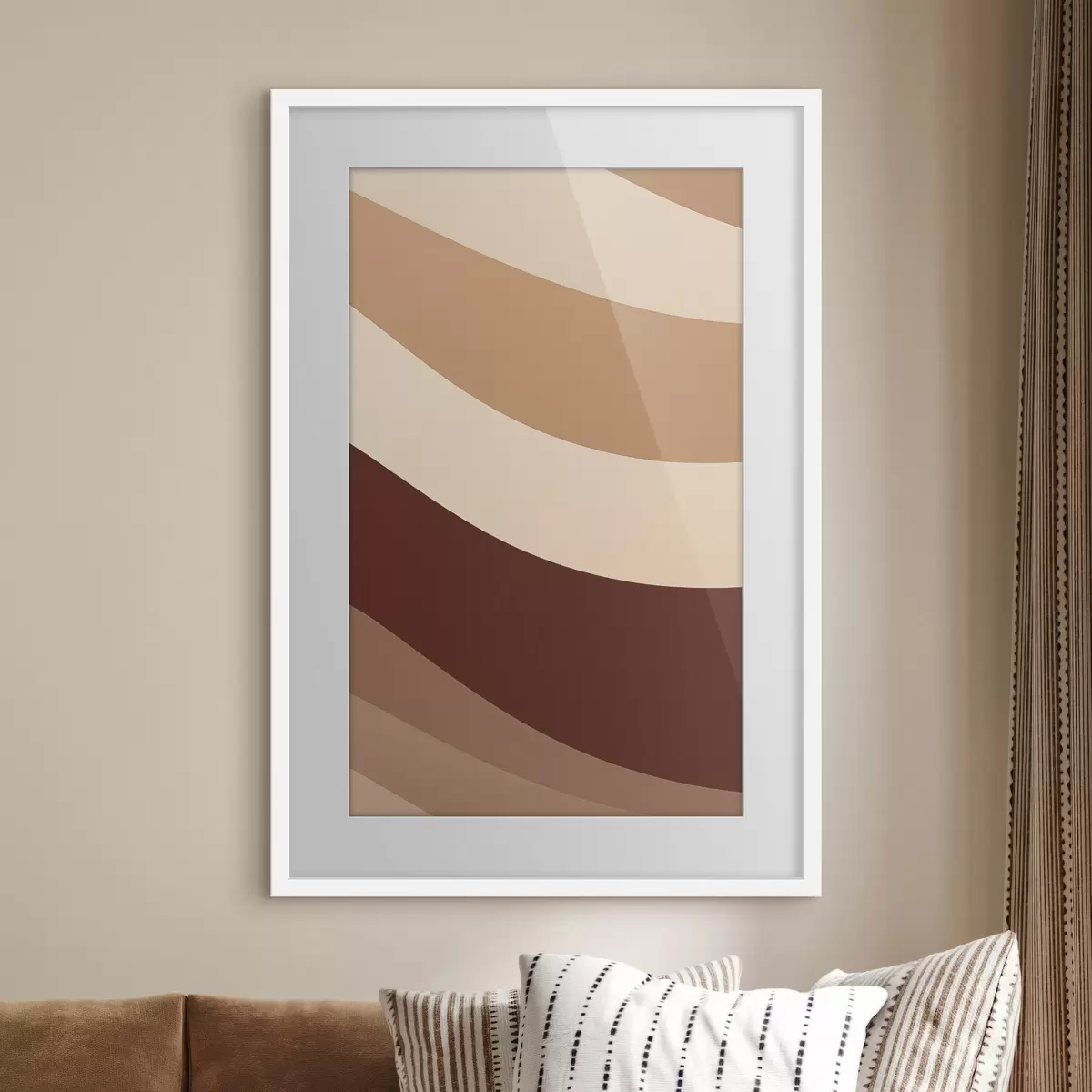 Poster Rayures chocolat-crème f50285
