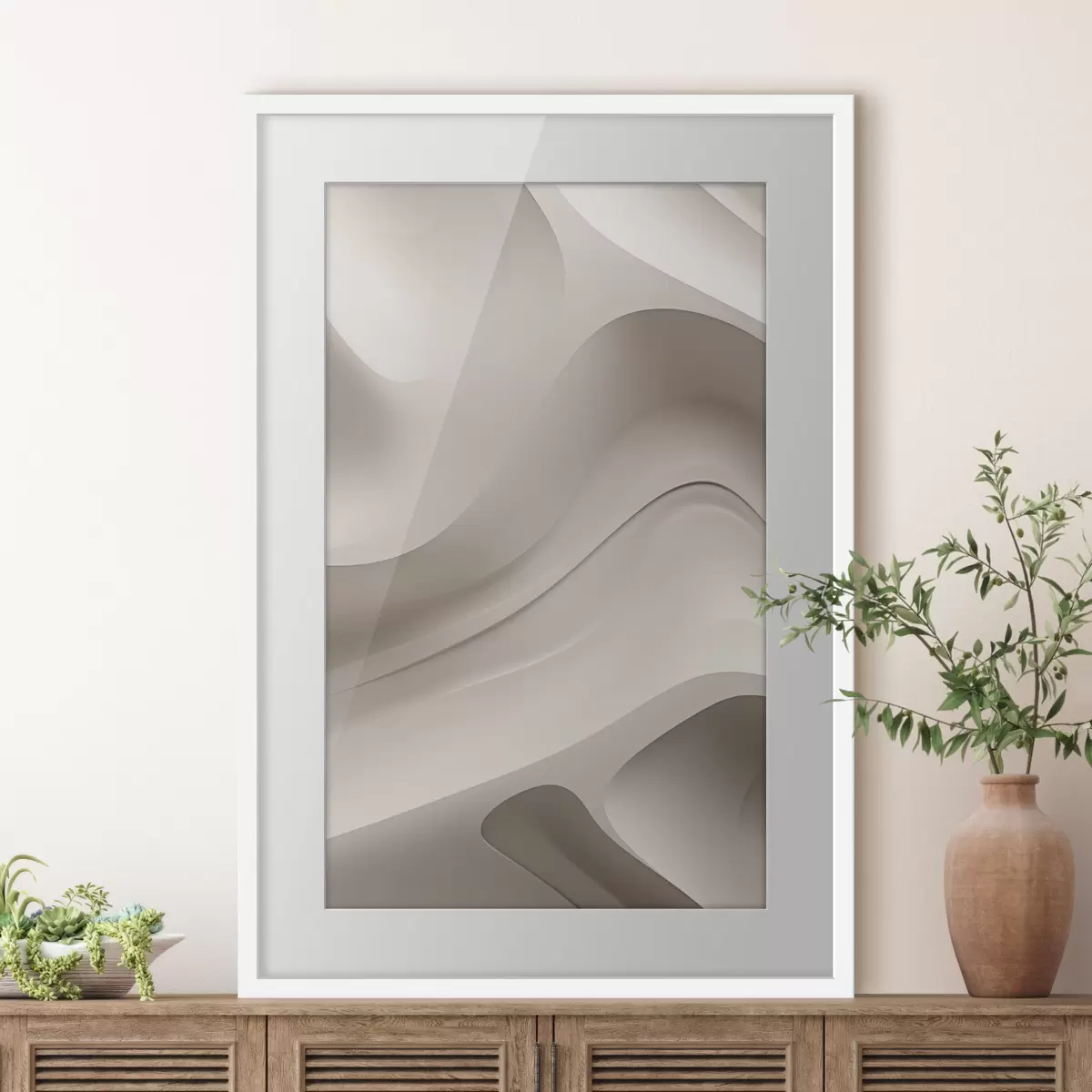 Poster Relief tridimensionnel blanc f50286