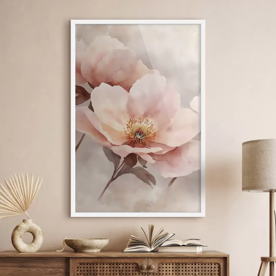 Papier peint Pivoine rose délicate f50290