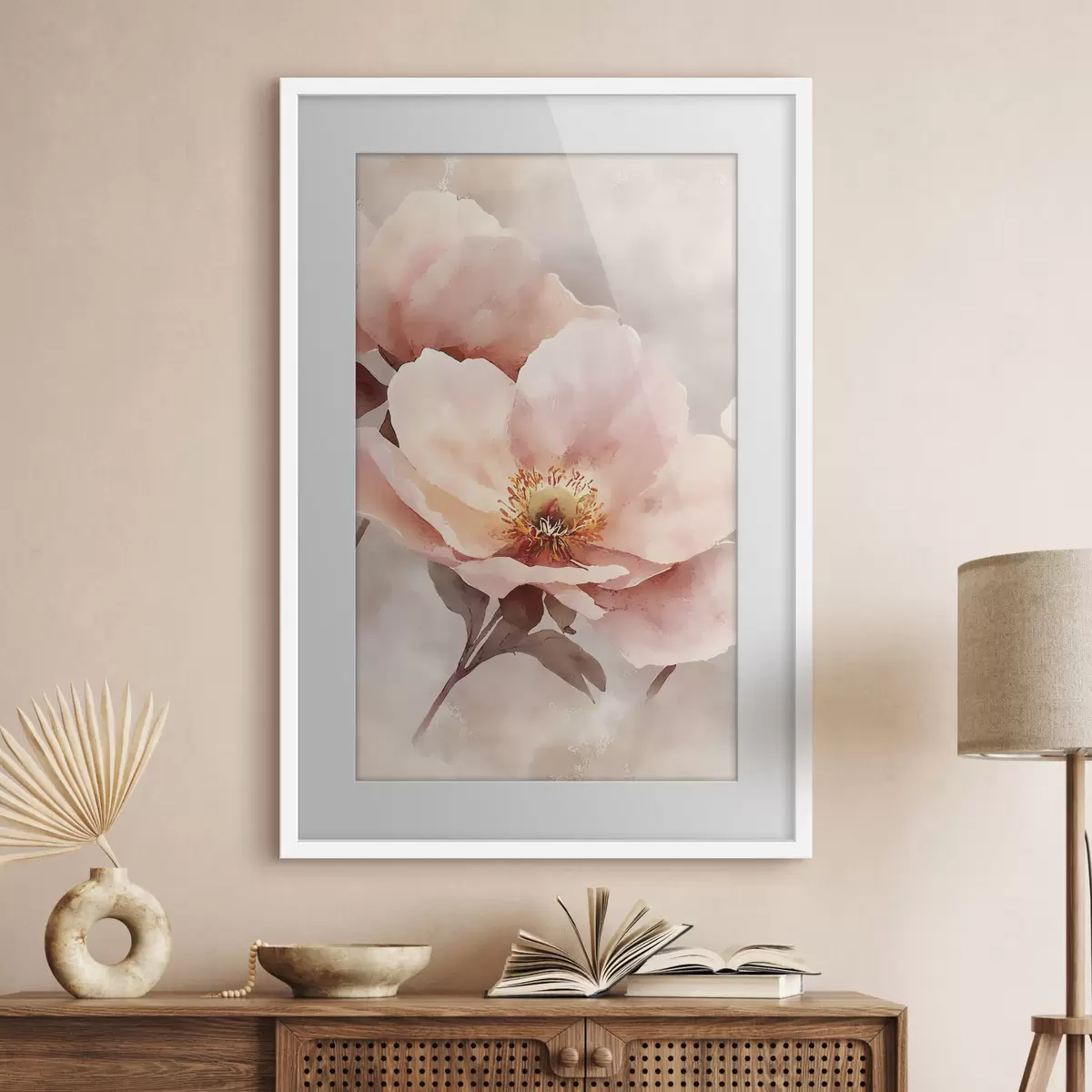Poster Pivoine rose délicate f50290