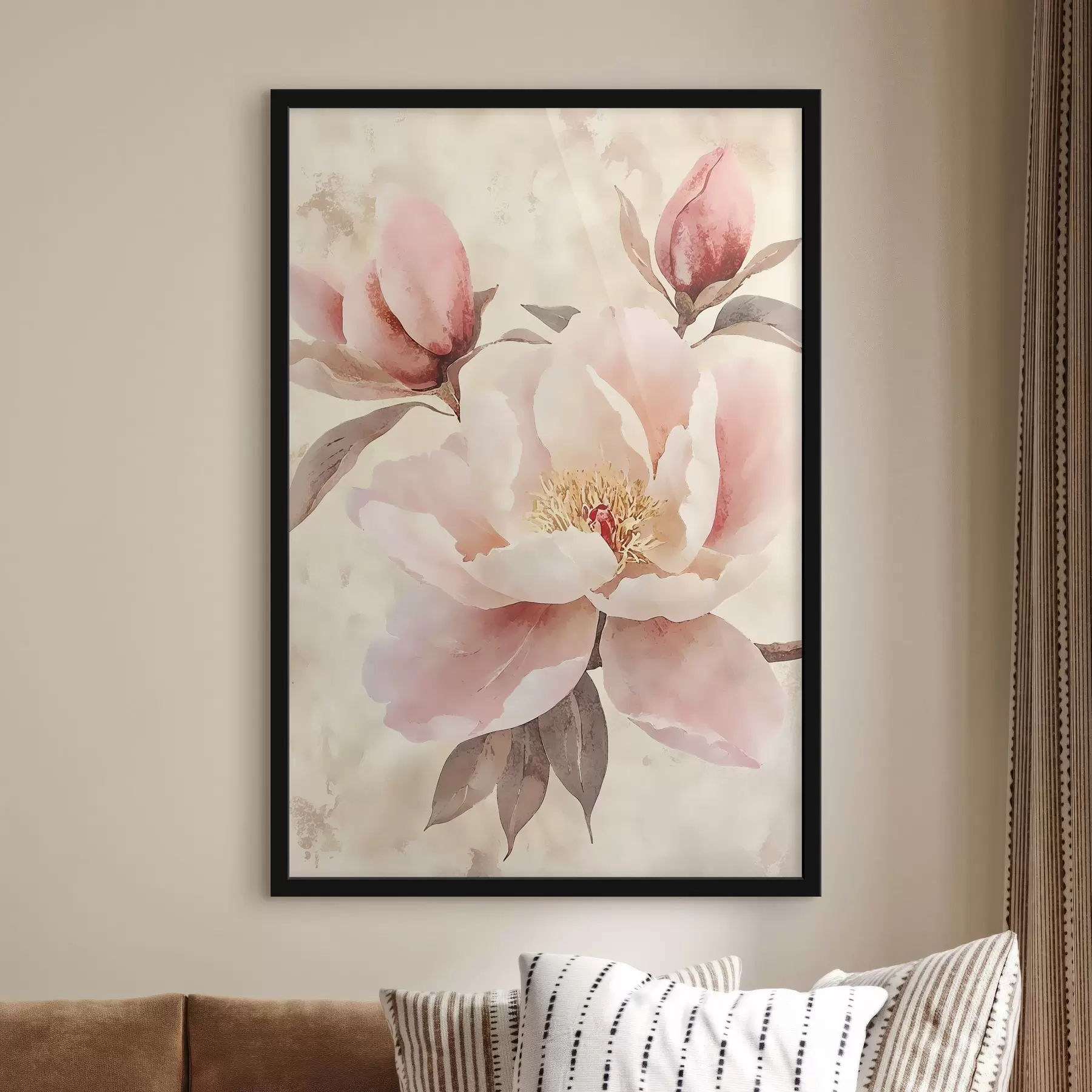 Papier peint Des pivoines sur un fond vintage f50293
