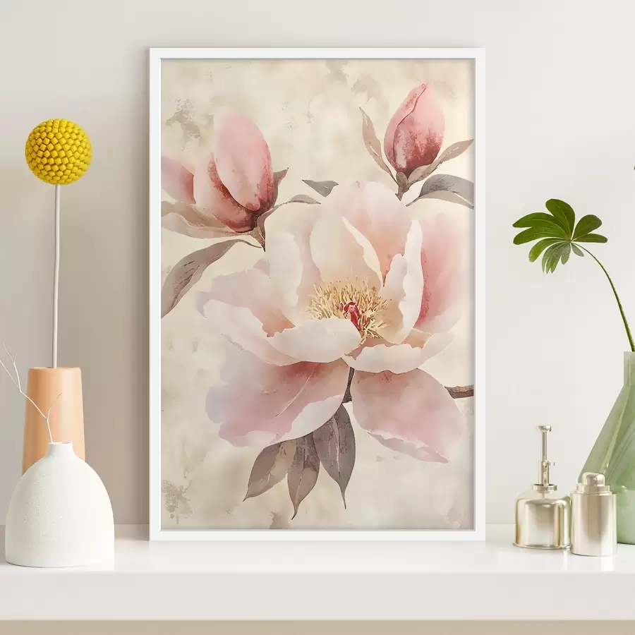 Papier peint Des pivoines sur un fond vintage f50293