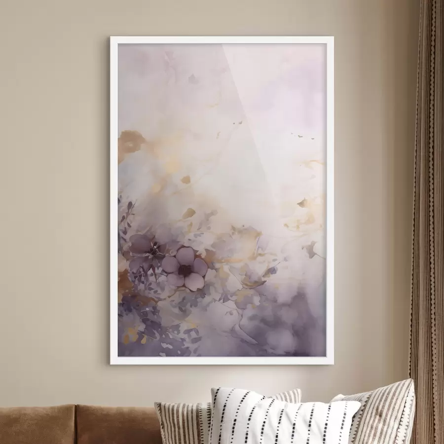 Papier peint Brume fleurie violette f50297