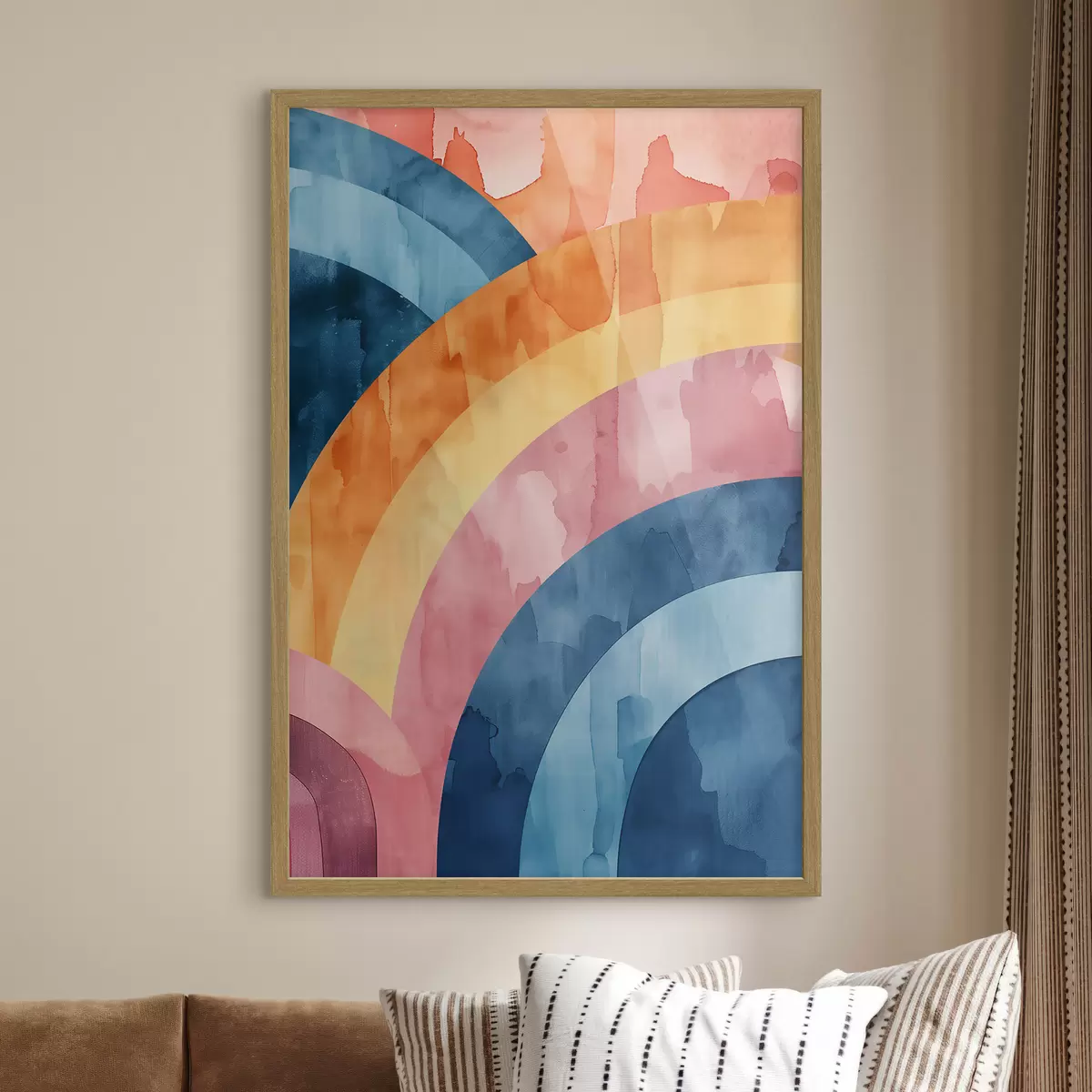 Poster Rayures abstraites aux couleurs de l'arc-en-ciel f50301