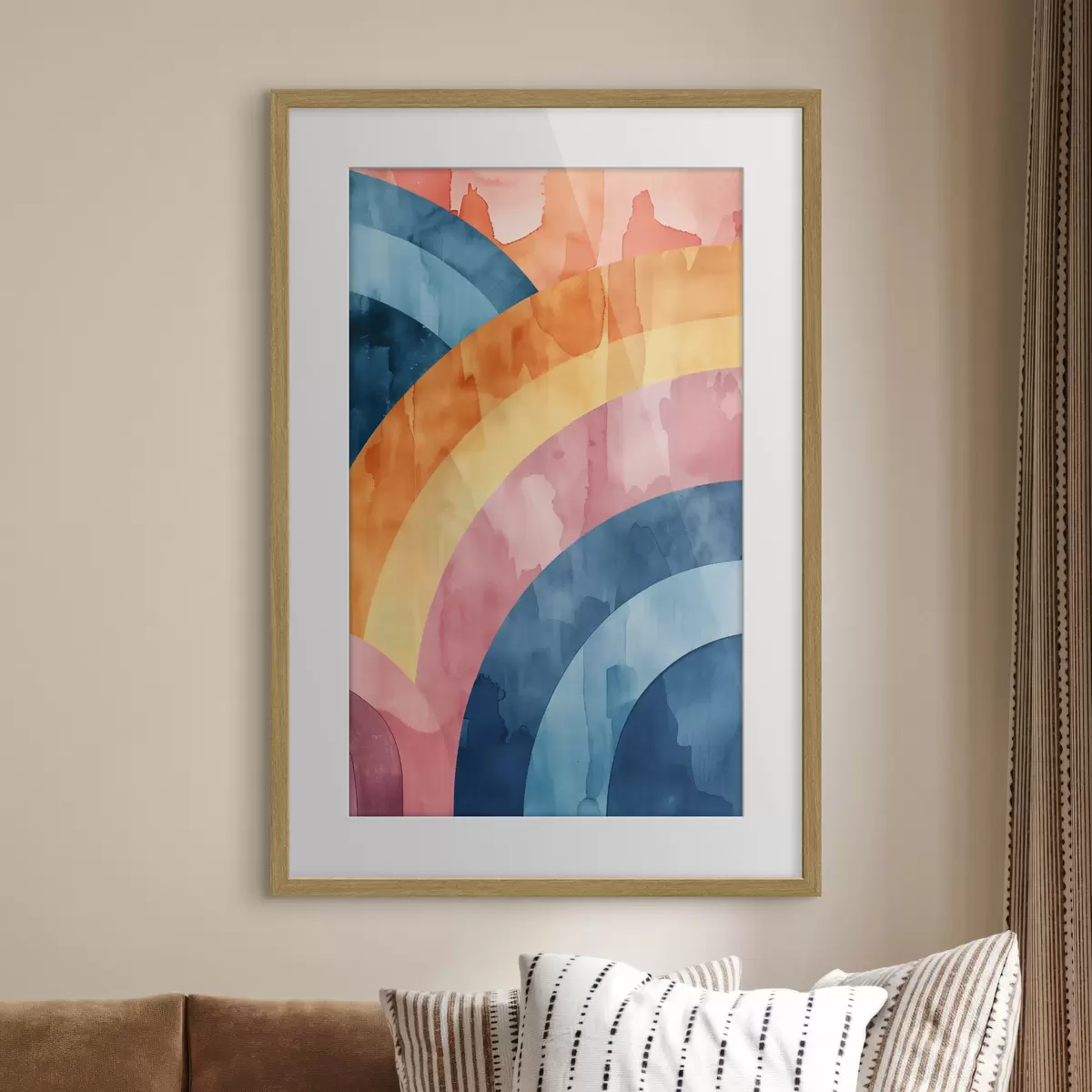 Poster Rayures abstraites aux couleurs de l'arc-en-ciel f50301