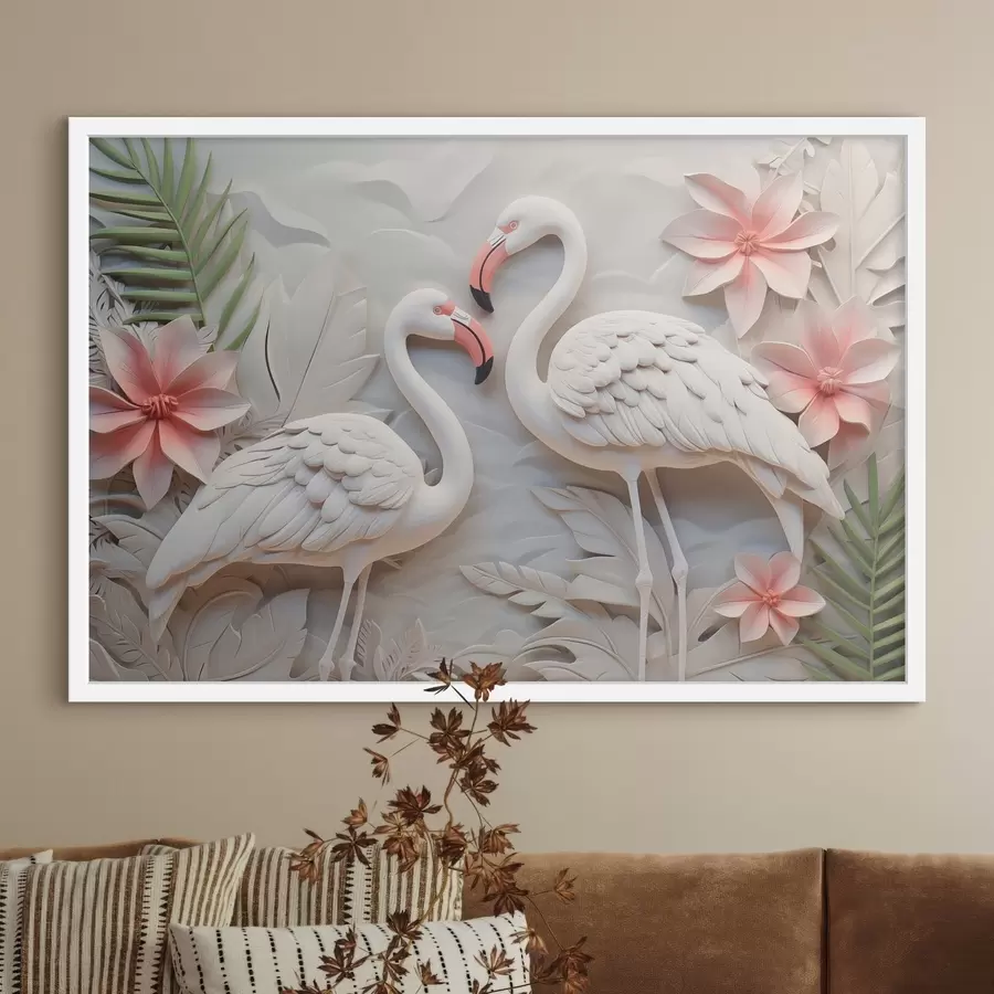 Papier peint Pétales blancs en trois dimensions f50304