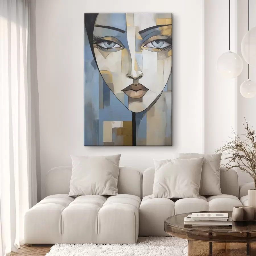 Tableau Portrait abstrait, imitation de peinture s50265