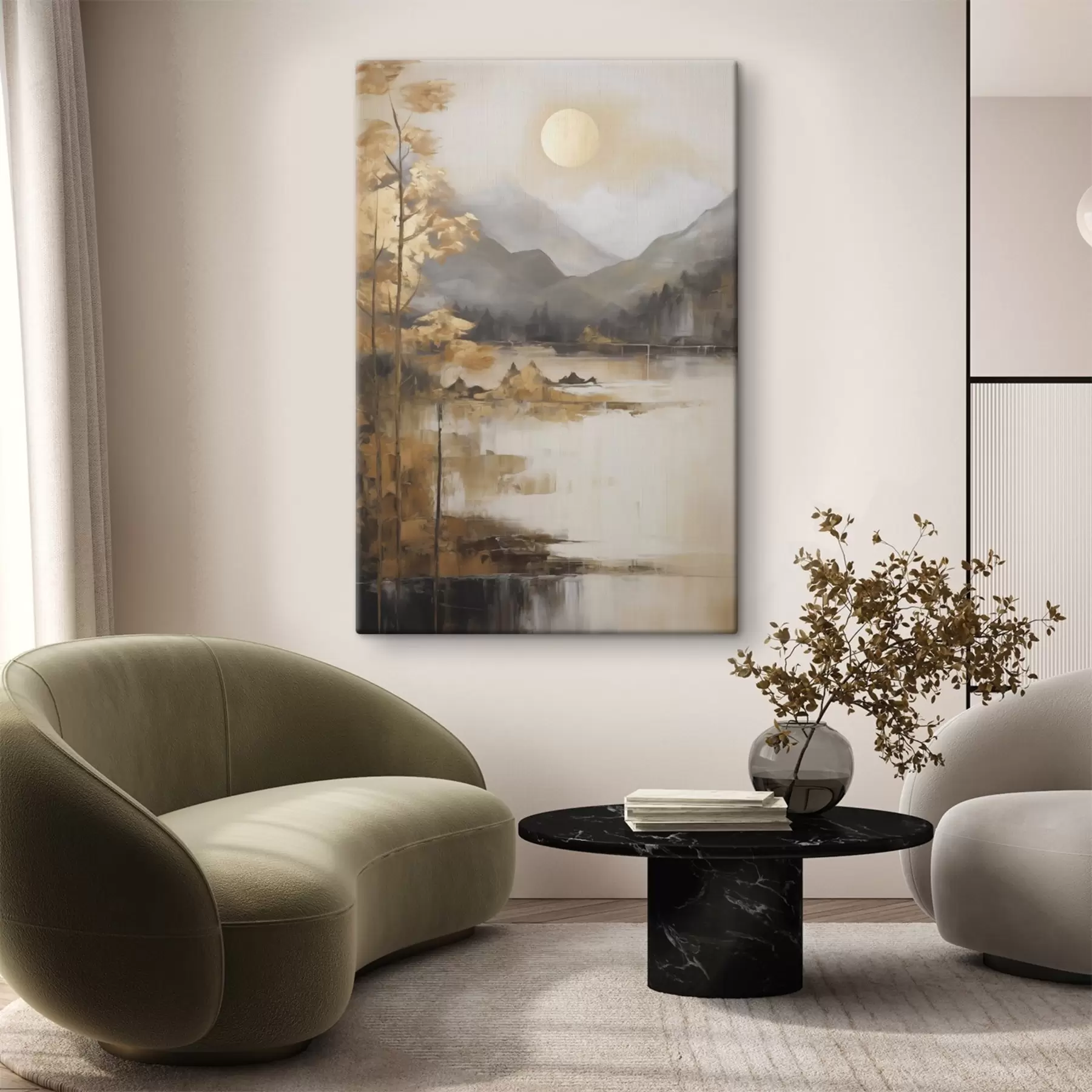 Tableau Paysage abstrait, imitation de peinture s50273
