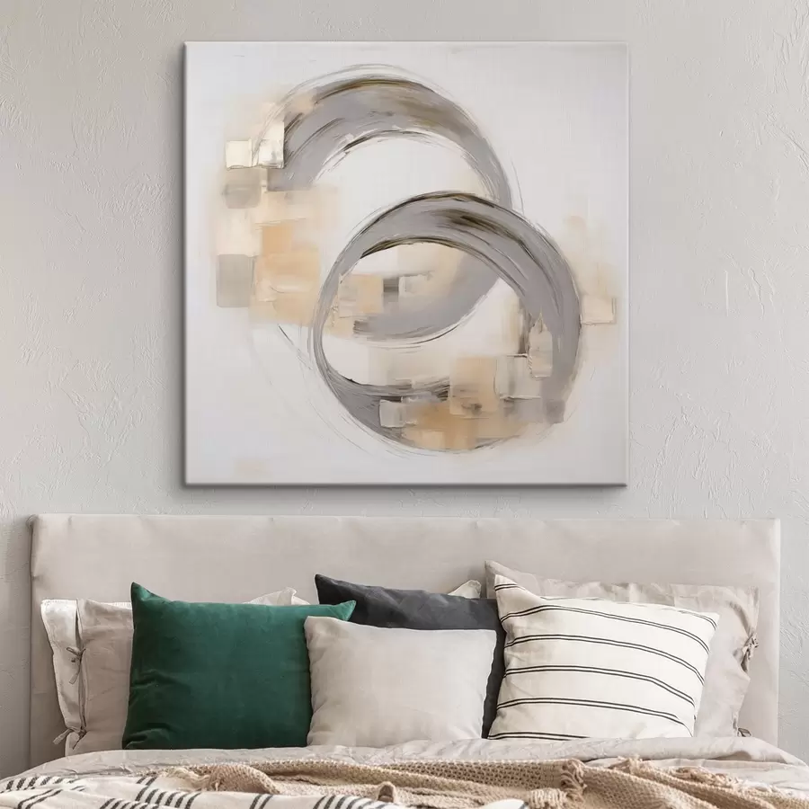 Tableau Abstraction circulaire, imitation de la peinture s50277