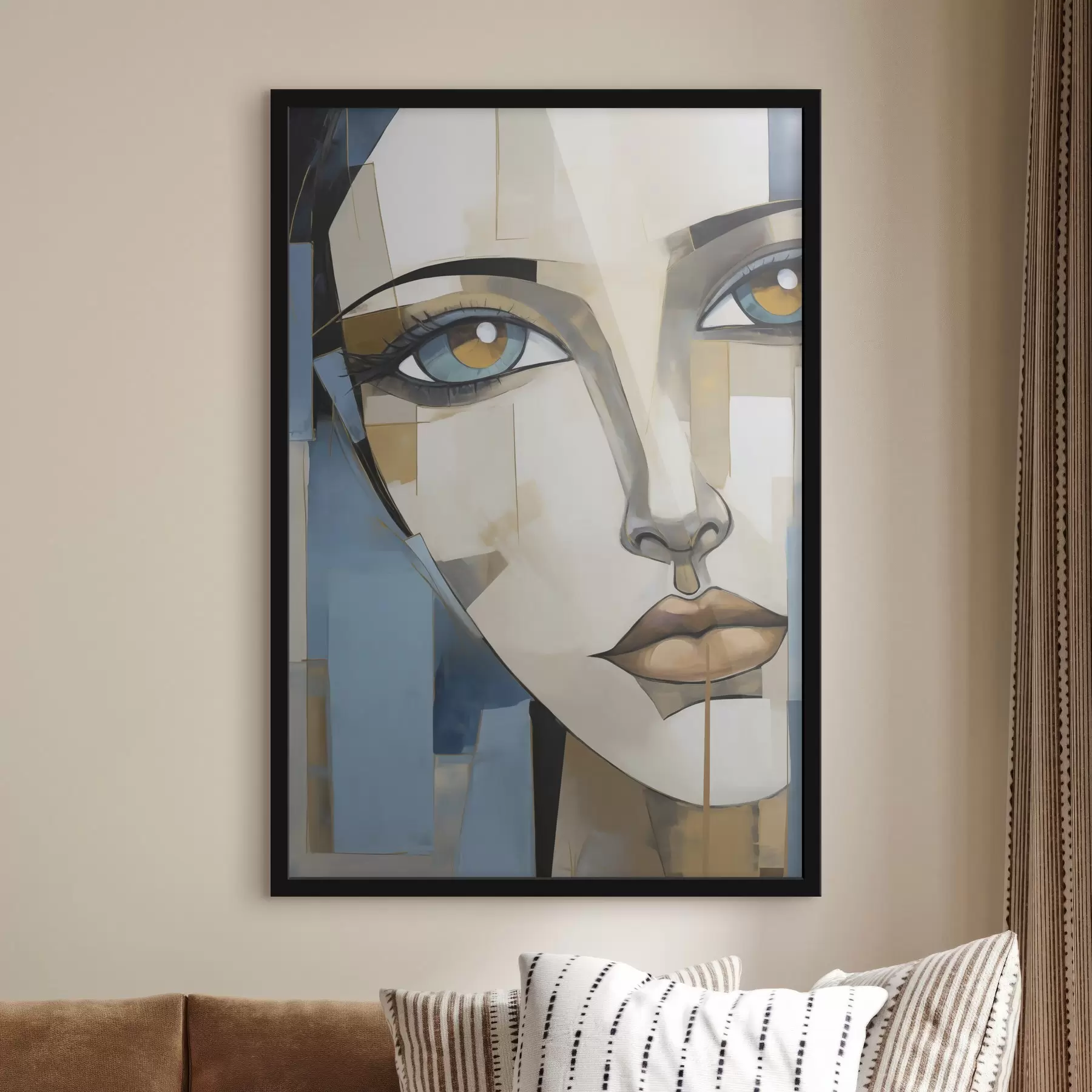 Papier peint Visage abstrait, imitation d'une peinture f50264