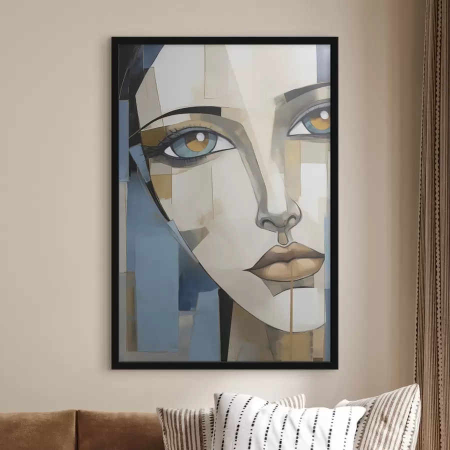 Papier peint Visage abstrait, imitation d'une peinture f50264
