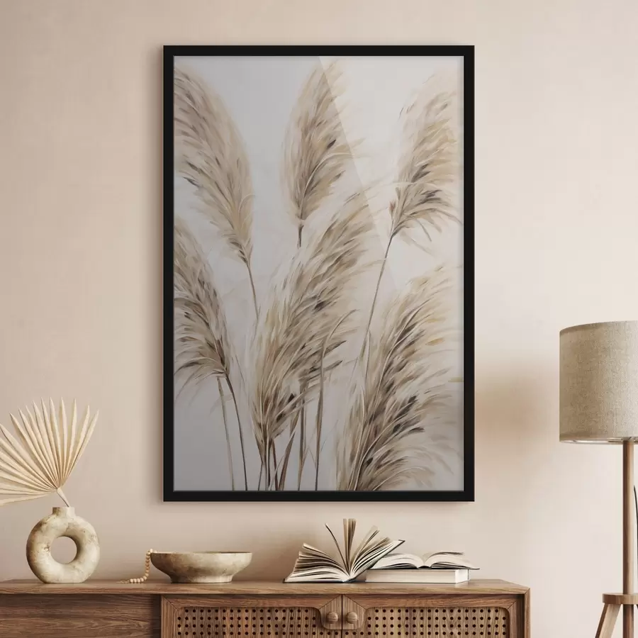 Papier peint Branches de pampa, peinture d'imitation f50268