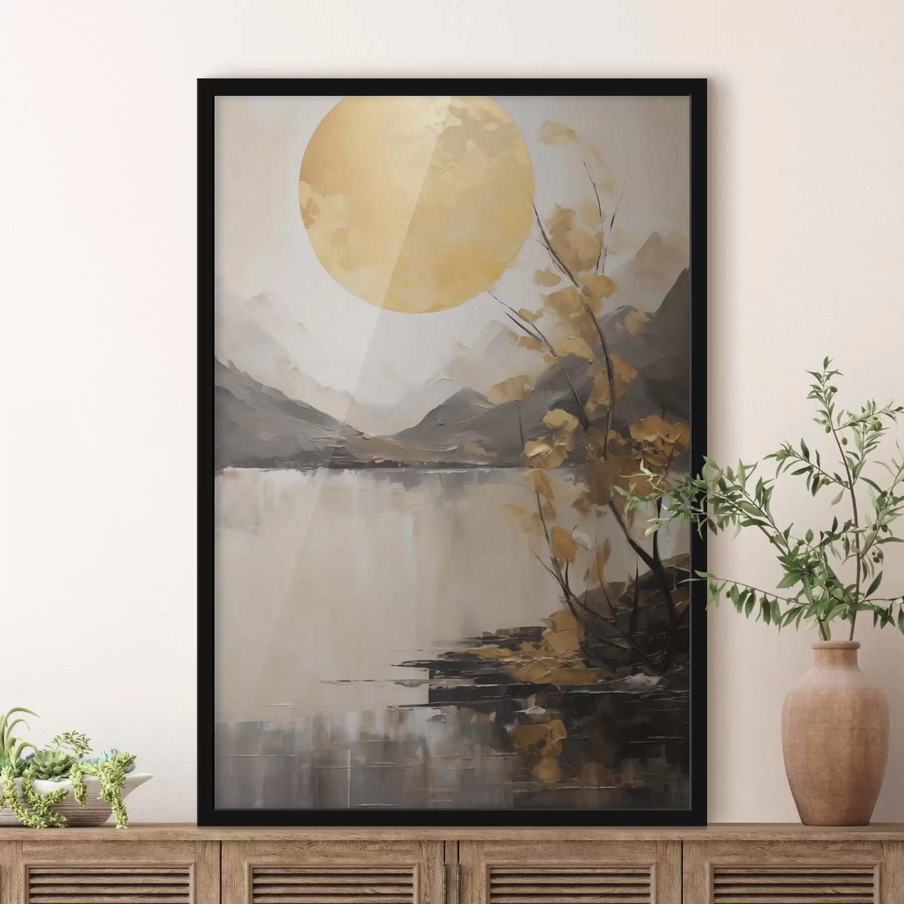 Papier peint Paysage abstrait, imitation de peinture f50272