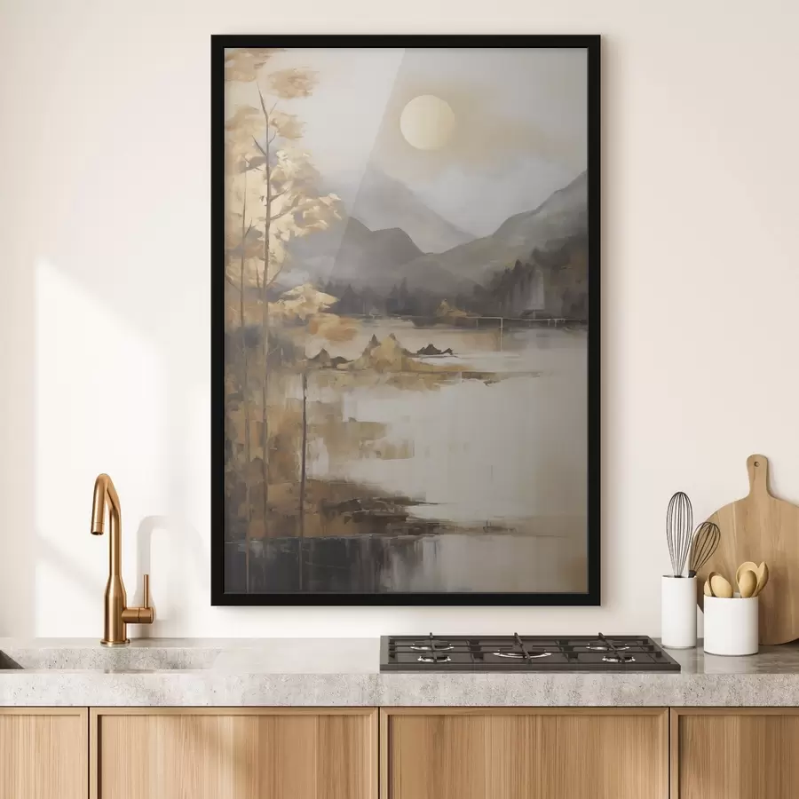 Papier peint Paysage abstrait, imitation de peinture f50273