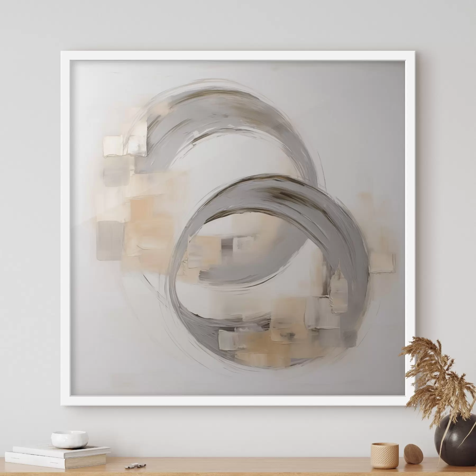 Papier peint Abstraction circulaire, imitation de la peinture f50277