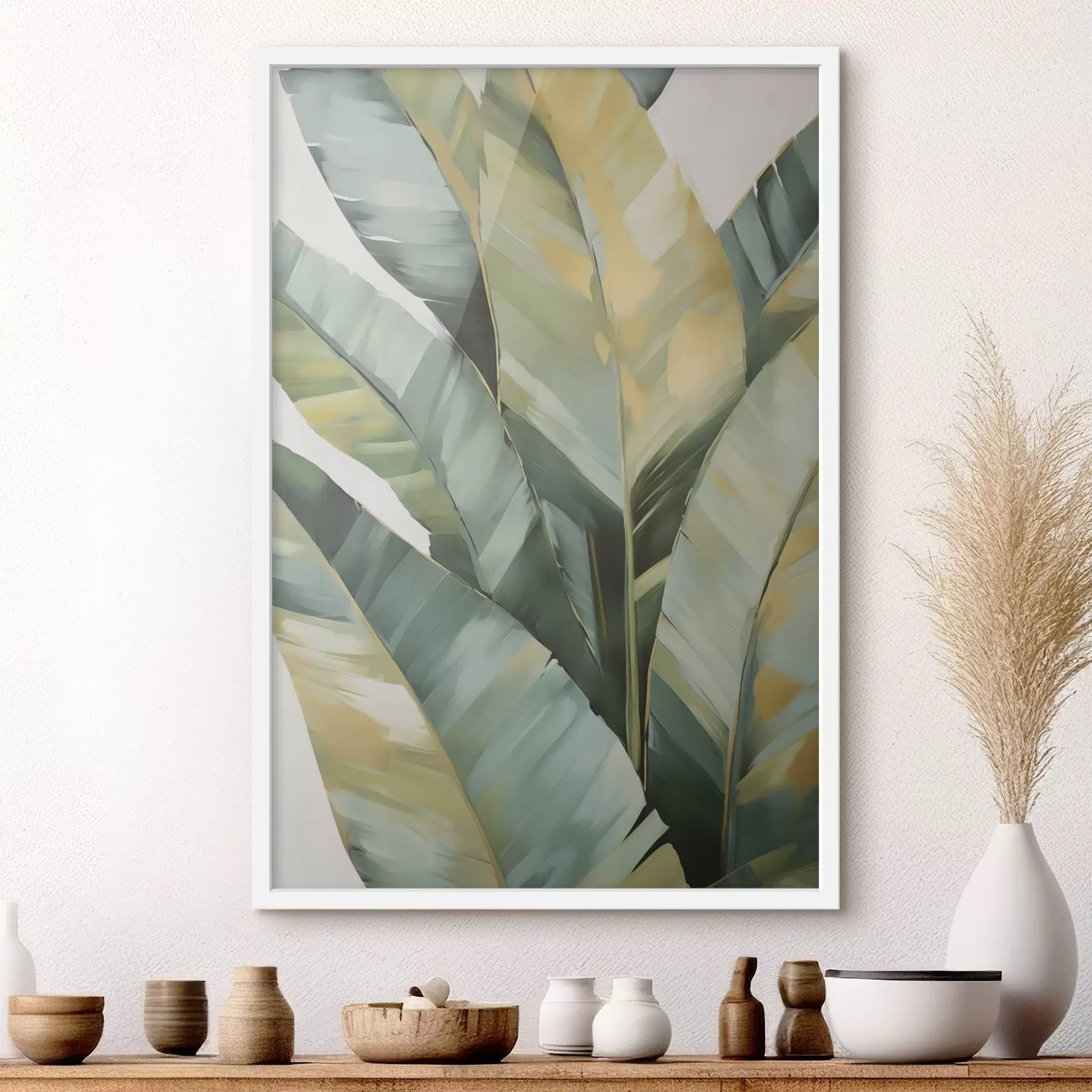 Papier peint Feuilles, imitation de peinture f50278