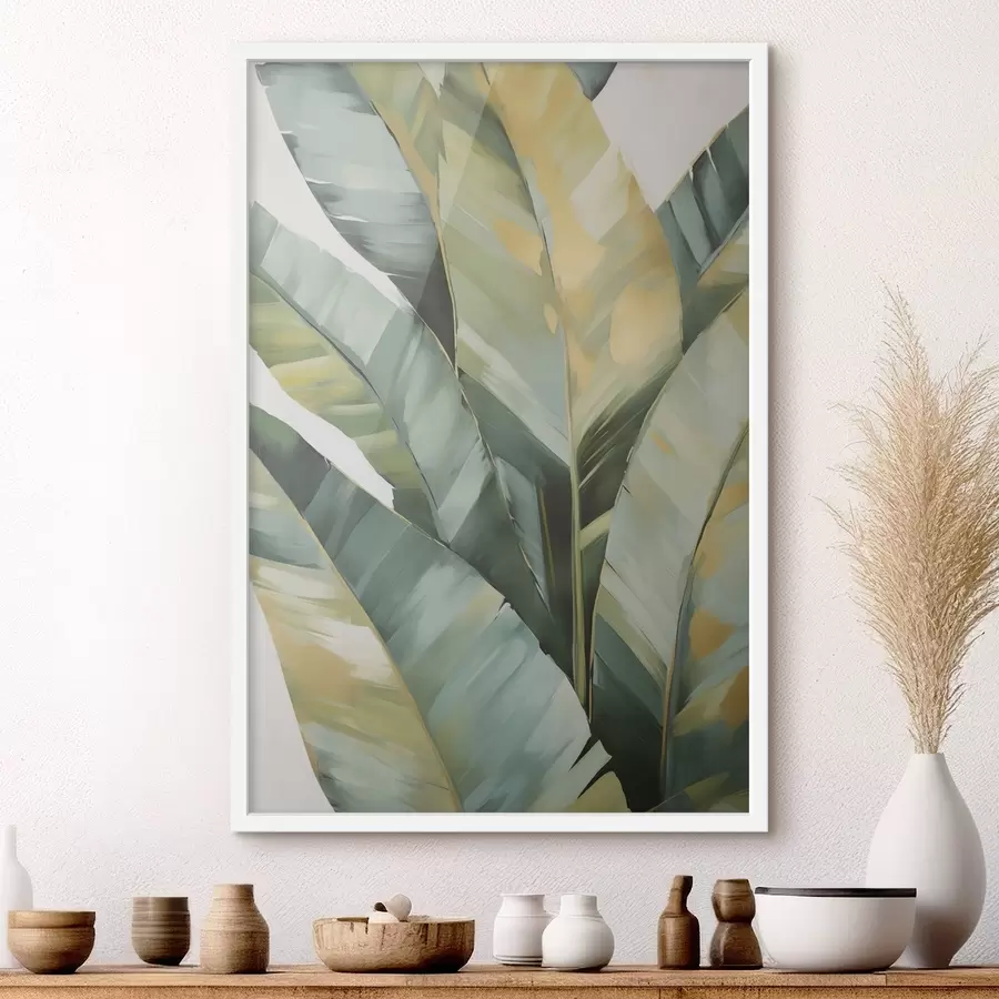 Papier peint Feuilles, imitation de peinture f50278