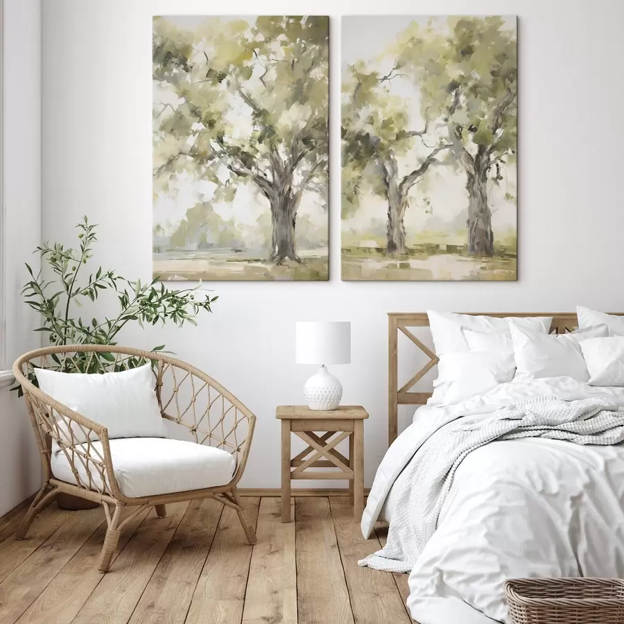 Papier peint Arbres, imitation de peinture m30864