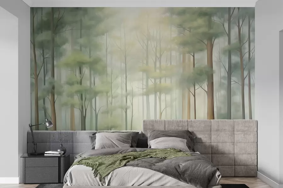 Papier peint Forêt de feuillus abstraite w05673