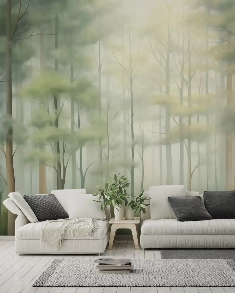 Papier peint Forêt de feuillus abstraite w05673