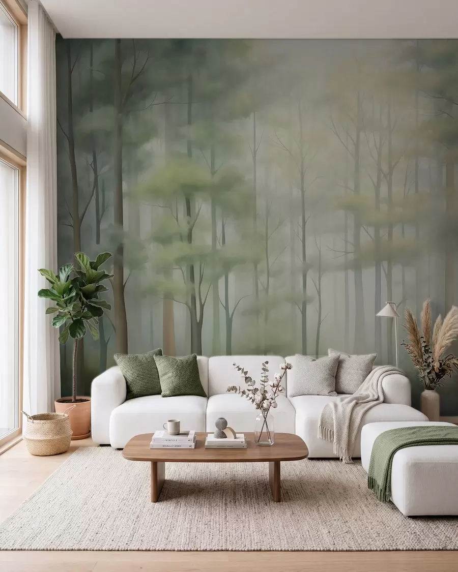 Papier peint Forêt de feuillus abstraite w05673