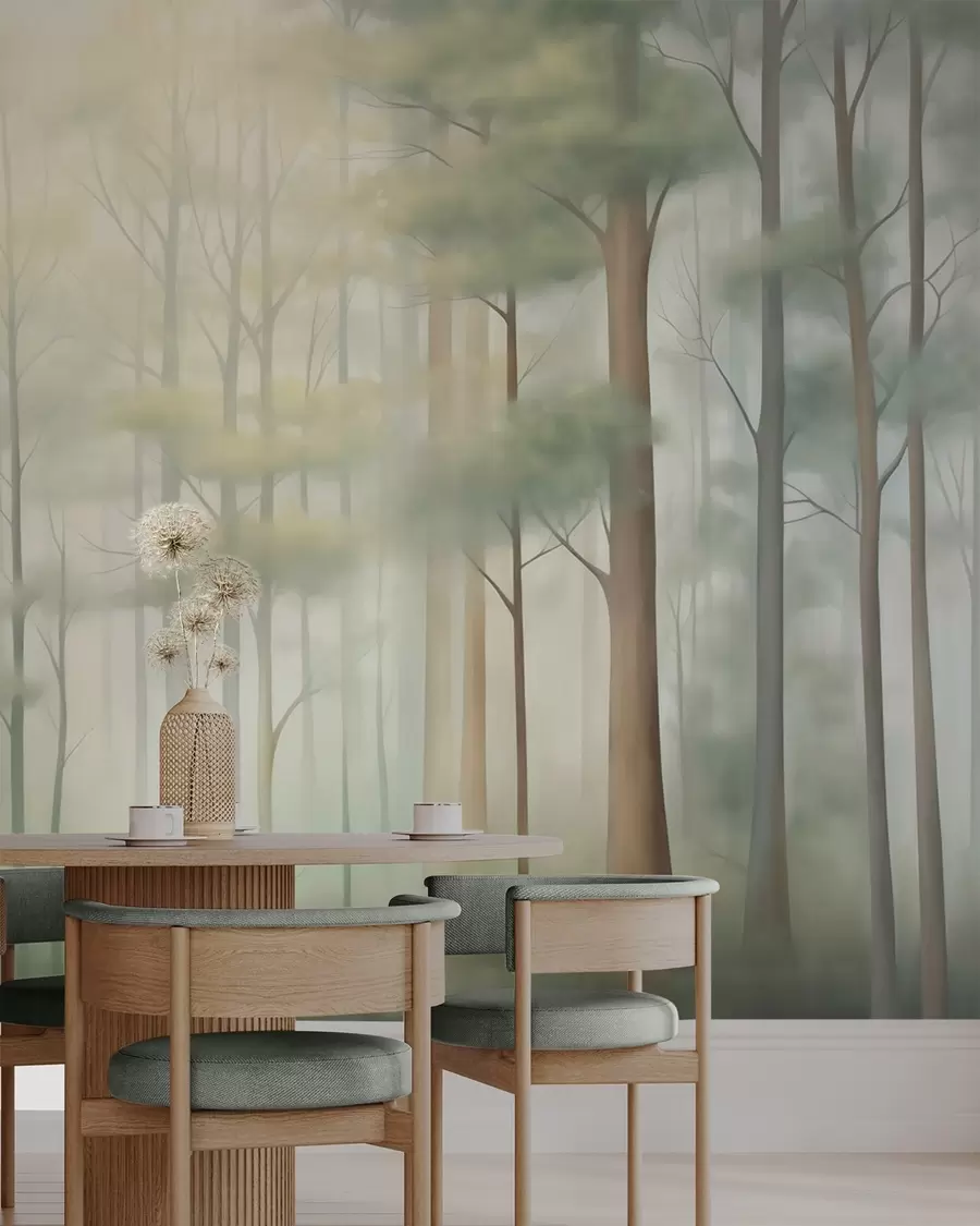 Papier peint Forêt de feuillus abstraite w05673