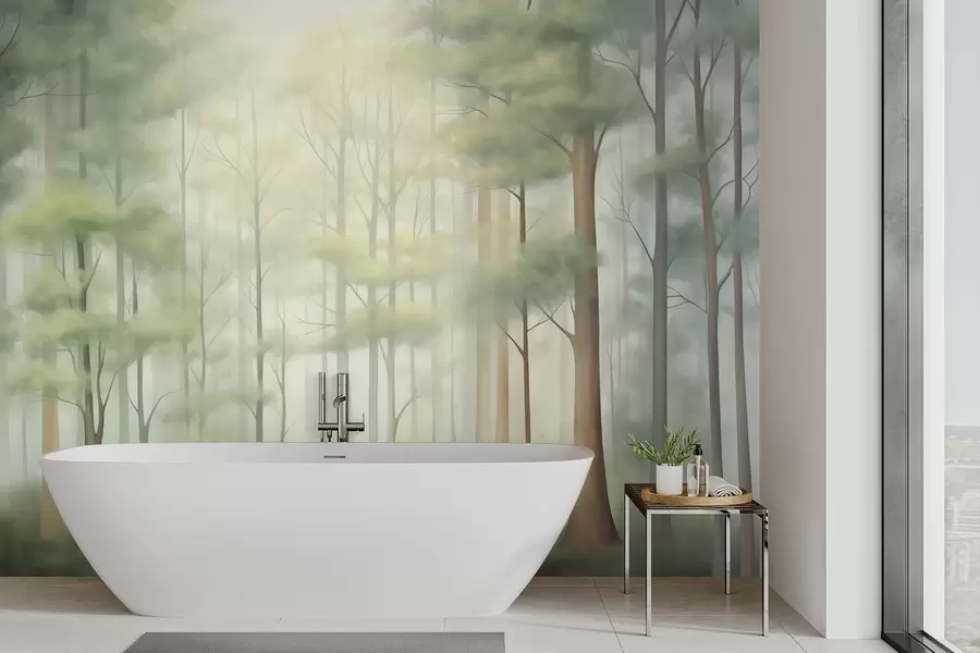 Papier peint Forêt de feuillus abstraite w05673