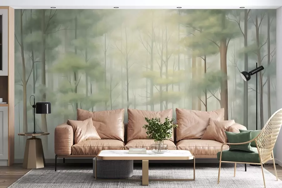 Papier peint Forêt de feuillus abstraite w05673