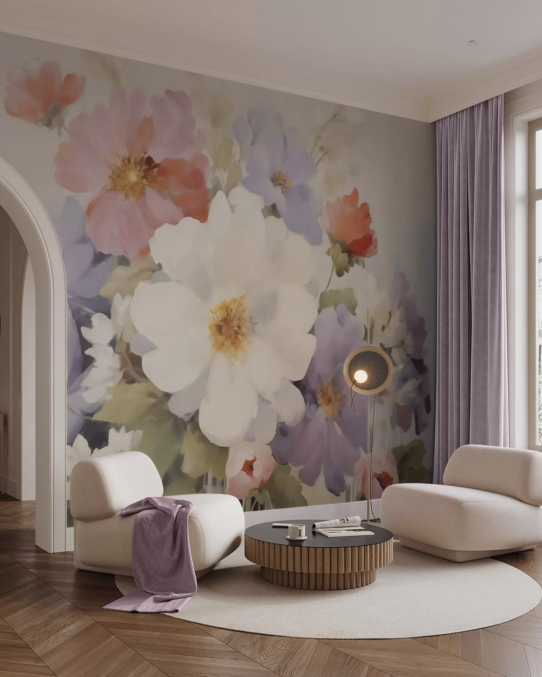Papier peint Bouquet en pastel w05850