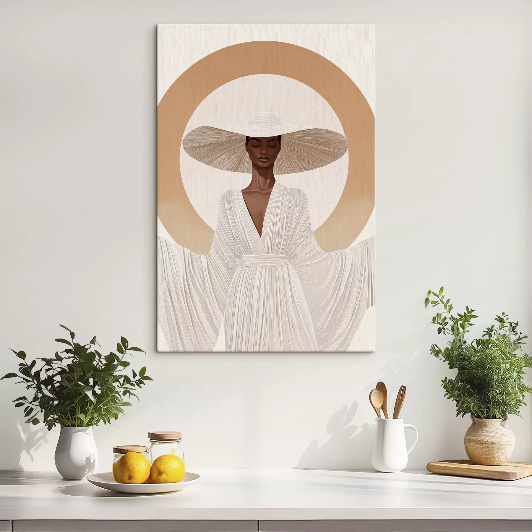 Tableau Une femme au chapeau s50326