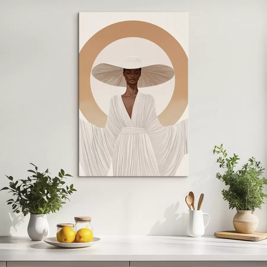 Tableau Une femme au chapeau s50326