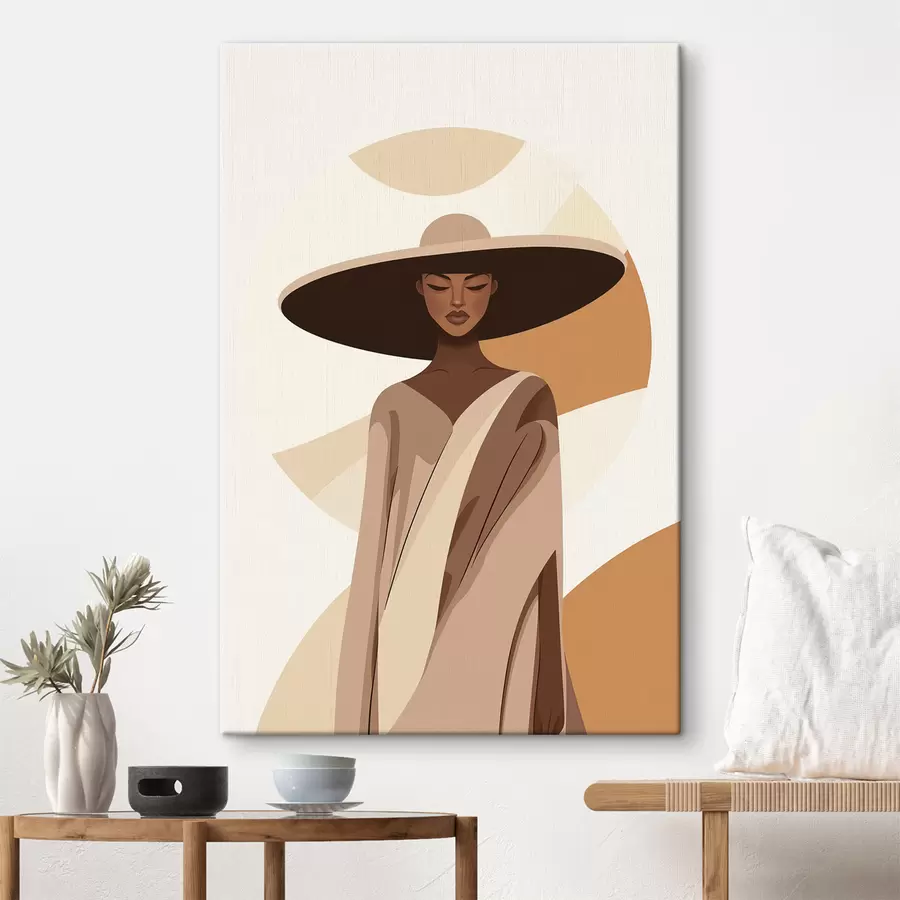 Tableau Une femme au chapeau s50327