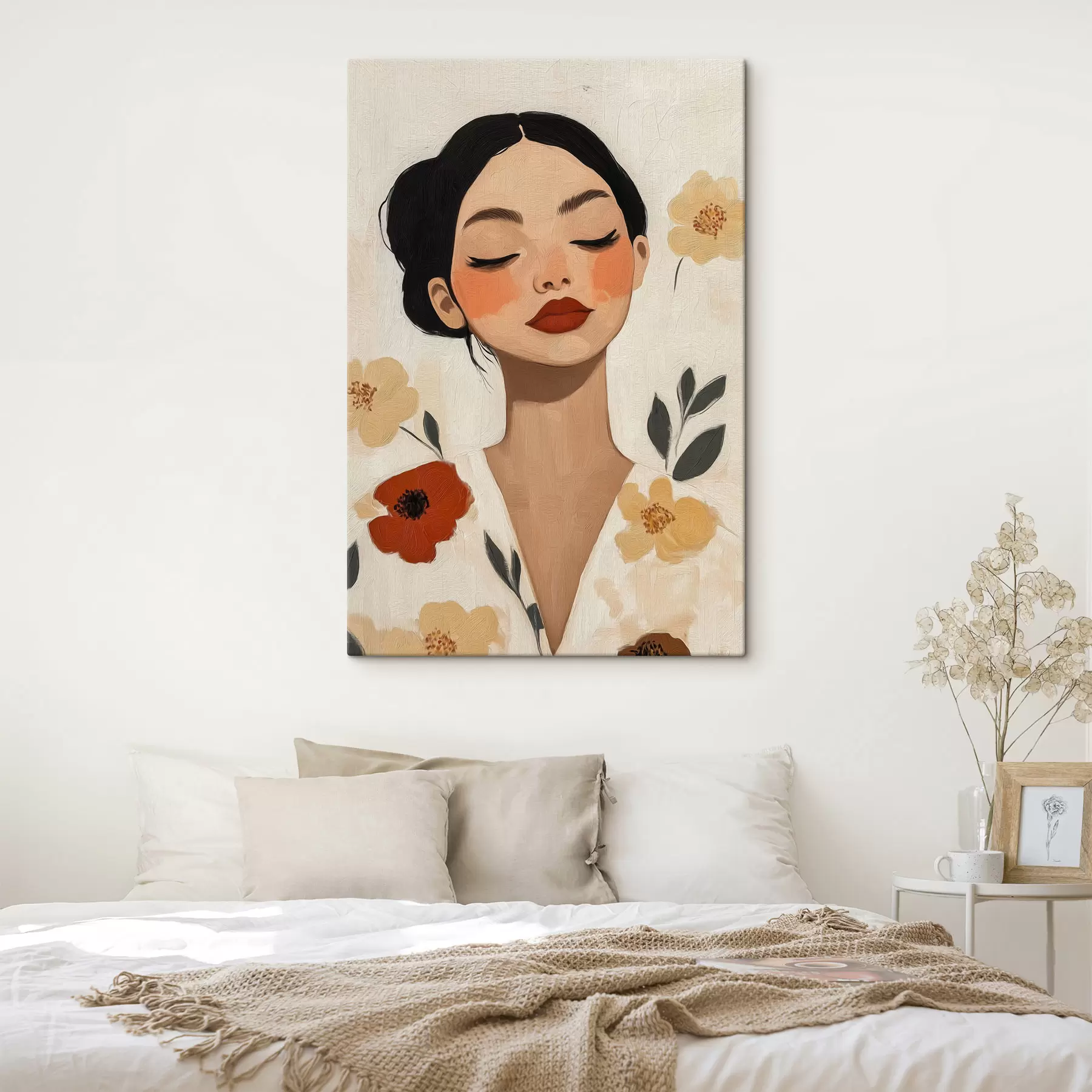 Tableau Une jeune fille parmi les fleurs s50335