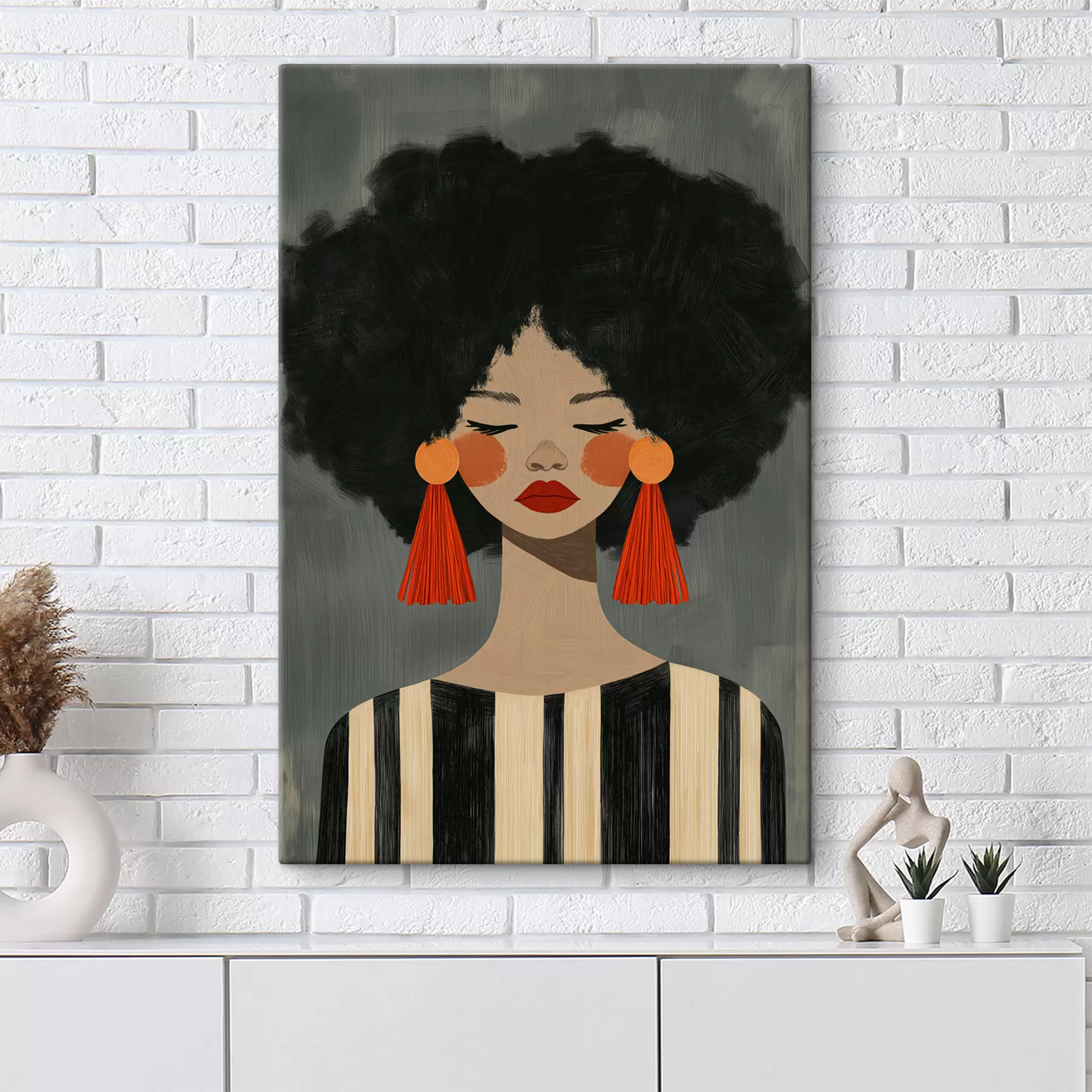 Tableau Fille afro s50338