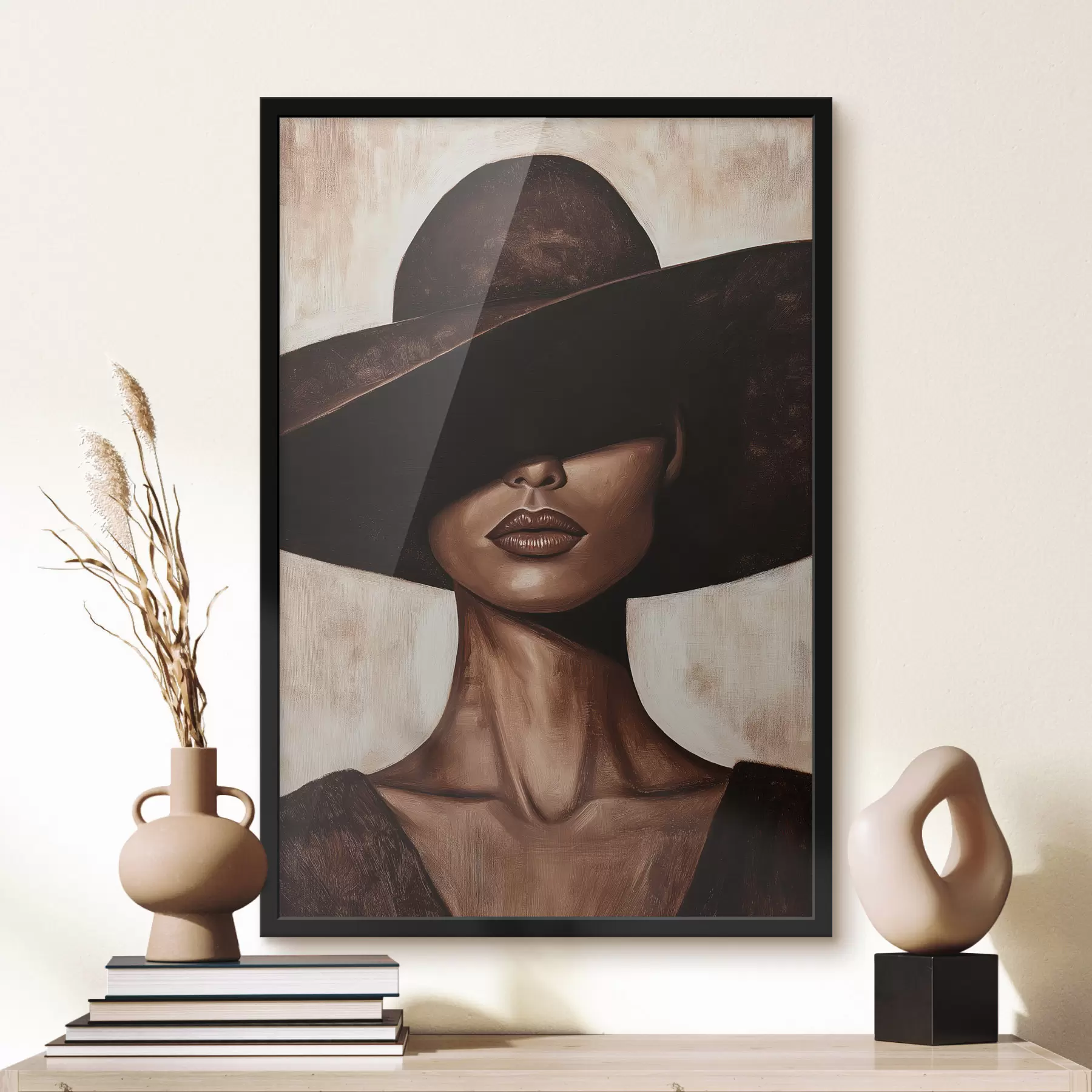 Papier peint Une femme au chapeau f50319
