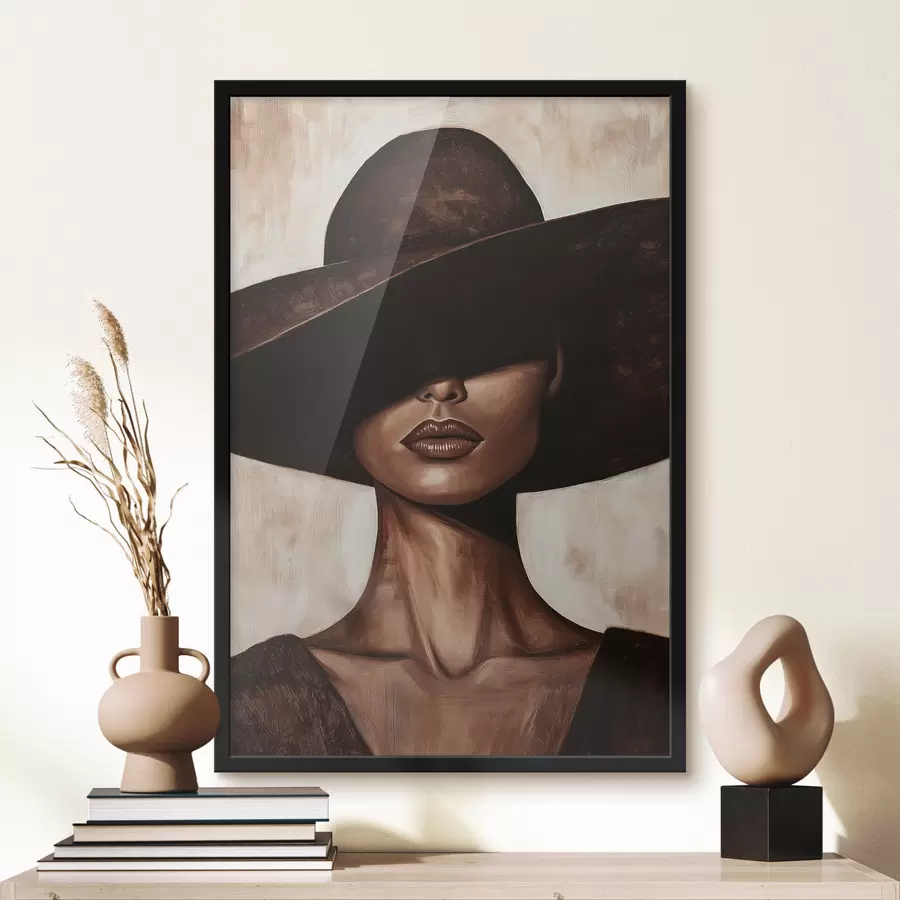 Papier peint Une femme au chapeau f50319