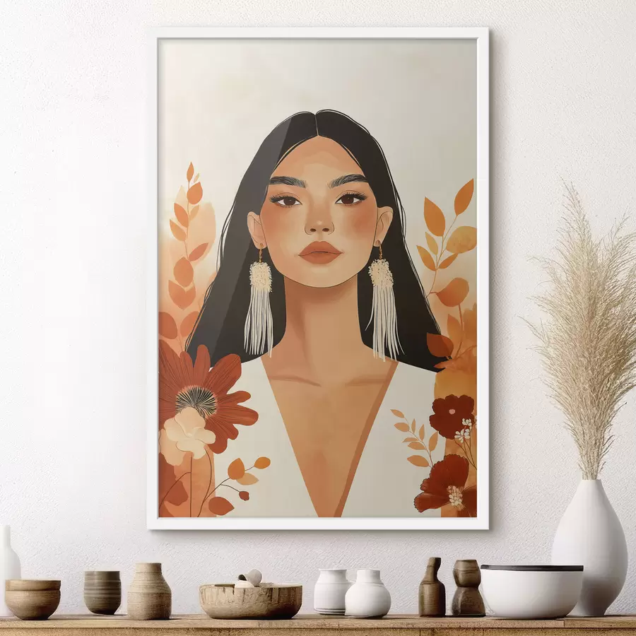 Papier peint Une jeune fille aux fleurs f50321