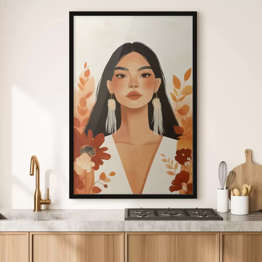 Papier peint Une jeune fille aux fleurs f50321
