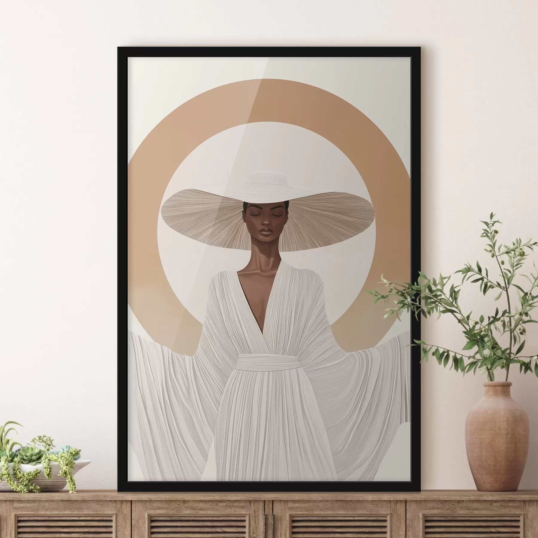 Papier peint Une femme au chapeau f50326