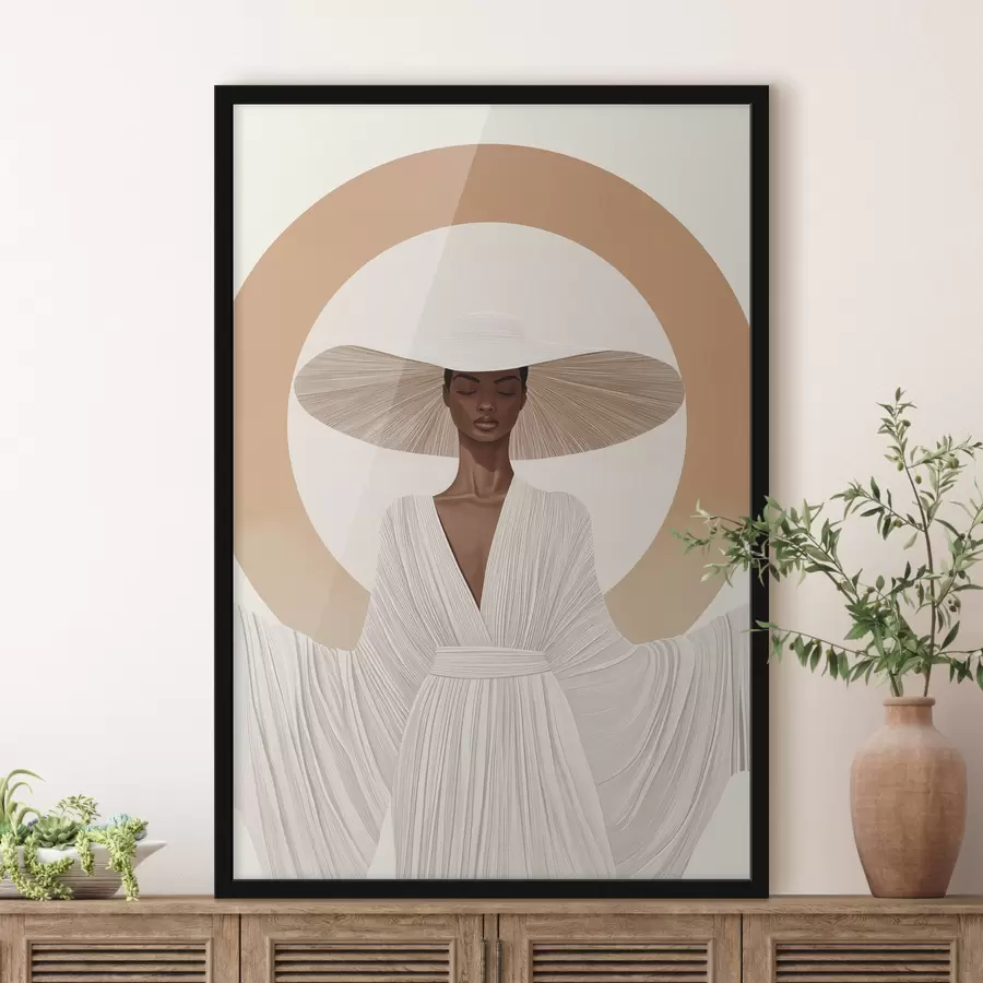 Papier peint Une femme au chapeau f50326