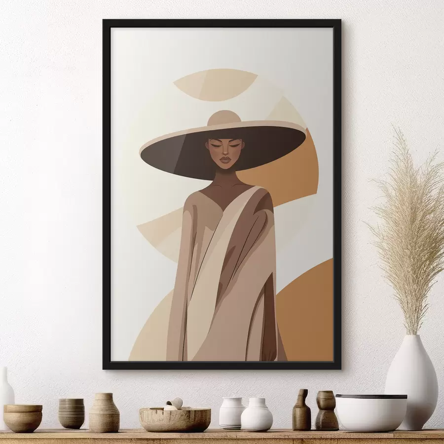 Papier peint Une femme au chapeau f50327